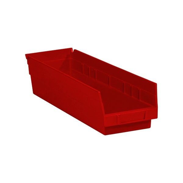 Bsc Preferred 17-7/8 x 4 1/8 x 4'' Red Plastic Shelf Bin Boxes, 20PK BUY00013287 - main